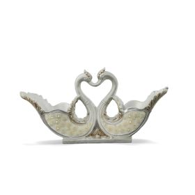 Silver Pearl Swan Double Vase