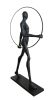 Modern Black Statue with Hoop