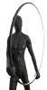 Modern Black Statue with Hoop