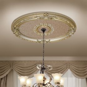 Rose Gold Oval Chandelier Ceiling Medallion