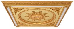 Golden Grand Square Chandelier Fan Ceiling Medallion