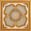 Beige and Gold Clover Square Chandelier Fan Ceiling Medallion