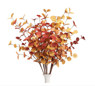 3 Artificial Eucalyptus Stems for Fall Decor - Perfect for Office and Home Floral Arrangements