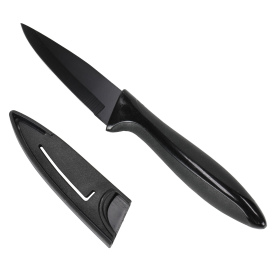 Chef Craft Premium Paring Knife with Sheath, 3 inch Blade 8 inches in Length, Black