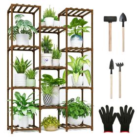 Wooden Plant Stand with 11 Tiers for Displaying Potted Flowers - Perfect for Patio, Balcony, or Garden