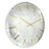 Westclox Analog QA Large White Marble and Gold Dial Wall Clock with Large Numerals.