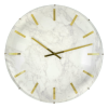 Westclox Analog QA Large White Marble and Gold Dial Wall Clock with Large Numerals.