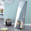 3rd generation Grey Solid Wood Frame Full-length Mirror, Dressing Mirror, Bedroom Home Porch, Decorative Mirror, Clothing Store, Floor Mounted Large M