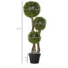 Artificial Plant for Home Decor Indoor & Outdoor Fake Plants Artificial Tree in Pot, 3 Ball Boxwood Topiary Tree for Home Office, Living Room Decor, L