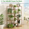 Wooden Plant Stand with 11 Tiers for Displaying Potted Flowers - Perfect for Patio, Balcony, or Garden