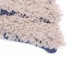 18 x 18 Handcrafted Shaggy Cotton Accent Throw Pillows, Woven Yarn, Set of 2, Beige, Blue