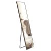 3rd generation Grey Solid Wood Frame Full-length Mirror, Dressing Mirror, Bedroom Home Porch, Decorative Mirror, Clothing Store, Floor Mounted Large M