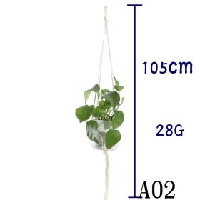 Flower Pot Net Bag Beige Cotton Rope Indoor Plant Hanger Hanging Basket Sling (Option: 18 Style)