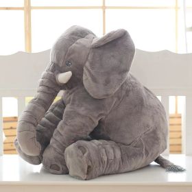 aSoft Comfort Elephant Plush Toy  Accompany Sleeping Baby Sleep Child Pillow Leather Shell (Option: Grey-60cm)