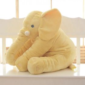 aSoft Comfort Elephant Plush Toy  Accompany Sleeping Baby Sleep Child Pillow Leather Shell (Option: Yellow-60cm)