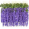 12 Packs Artificial Hanging Plants, Premium Oxidation Resistance Artificial Flower, Artificial Wisteria Plants, Artificial Plants For Home Decor Wall