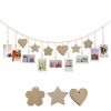 Home Decoration Photo Display Belt, Wooden Bead Chain, Photo Storage Hemp Rope String Beads Clip