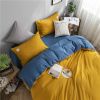 Simple Style Bedding 4 Piece Quilt Cover Sheet Pillowcase Cotton Spring Summer Autumn Winter Solid Two-color Student Dormitory