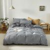 Simple Style Bedding 4 Piece Quilt Cover Sheet Pillowcase Cotton Spring Summer Autumn Winter Solid Two-color Student Dormitory