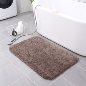 Thickened Plush Entrance Carpet Absorbent Non-slip Soft Kitchen Bathroom Bedroom Living Room Simple Floor Door Mat Home Decor (Color: Dark brown, size: 40x60CM(1.8cm thick))