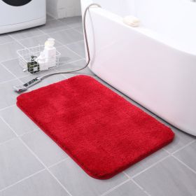 Thickened Plush Entrance Carpet Absorbent Non-slip Soft Kitchen Bathroom Bedroom Living Room Simple Floor Door Mat Home Decor (Color: Red, size: 50x80CM(1.8cm thick))