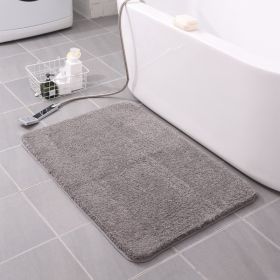 Thickened Plush Entrance Carpet Absorbent Non-slip Soft Kitchen Bathroom Bedroom Living Room Simple Floor Door Mat Home Decor (Color: Grey, size: 60x90CM(1.8cm thick))