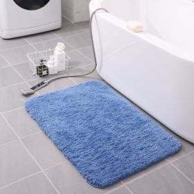 Thickened Plush Entrance Carpet Absorbent Non-slip Soft Kitchen Bathroom Bedroom Living Room Simple Floor Door Mat Home Decor (Color: Blue, size: 60x90CM(1.8cm thick))