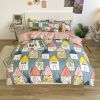 Washed Cotton Bedding 4 Piece Set 1.5m-2.2m Quilt Cover Sheet Pillowcase Plaid Stripes Student Dormitory Adult Child Boys Girls