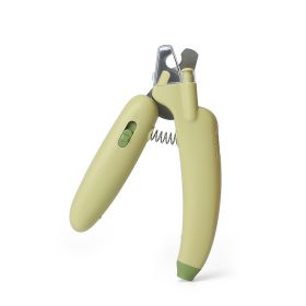 Banana pet nail clippers, cat nail clippers, dog nail clippers, LED blood thread pet products, one package for distribution (Specifications: Banana White Light Style - Green)