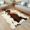 1pc Durable Faux Cowhide Rug - Washable, Low-Pile, Perfect for Bedroom and Living Room Decor - Western Style Animal Print Carpet for Home and Room Dec