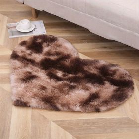 1pc, Tie-dye Silk Wool Area Rug, Plush Carpet, PV Velvet Floor Mat, 27.56*31.5inch (Color: Tie-dye Brown, size: 27.56*31.5inch)