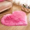 1pc, Fluffy Shaggy Area Rug, Solid Color PV Velvet Carpet, Plush Heart Shape Rug For Valentine's Day Wedding Anniversary Home Floor Decor, For Living