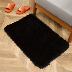 1pc, Luxury Soft Plush Shaggy Area Rugs for Bedroom, Living Room, and Nursery - Non-Slip, Washable, and Non-Shedding - Perfect for Home Decor and Room (Color: Black, size: 19.69*31.5inch)