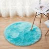 1pc Fluffy Imitation Wool Round Area Rug, Suede Fleece Bottom Long Imitation Wool Rug, Acrylic 80% Polyester 20%, 2.36inch Long Wool, Living Room Bedr