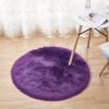 1pc Fluffy Imitation Wool Round Area Rug, Suede Fleece Bottom Long Imitation Wool Rug, Acrylic 80% Polyester 20%, 2.36inch Long Wool, Living Room Bedr