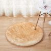 1pc Fluffy Imitation Wool Round Area Rug, Suede Fleece Bottom Long Imitation Wool Rug, Acrylic 80% Polyester 20%, 2.36inch Long Wool, Living Room Bedr