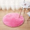 1pc Fluffy Imitation Wool Round Area Rug, Suede Fleece Bottom Long Imitation Wool Rug, Acrylic 80% Polyester 20%, 2.36inch Long Wool, Living Room Bedr