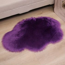 1pc, Fluffy Cloud Plush Rug - Soft Faux Fur Bedroom Decoration, Machine Washable, Funny Doormat, Nursery Decor, Throw Rugs for Home Decor (Color: Purple, size: 23.62*35.43inch)