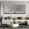 Handmade Oil Painting Canvas Wall Art Decoration Abstract Blooming Texture Tree Painting Abstract Plant Painting Home Living Room Bedroom Luxurious De