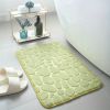 1pc Non-Slip Memory Foam Bath Rug with Cobblestone Embossment - Rapid Water Absorbent and Washable - Soft and Comfortable Carpet for Shower Room and B