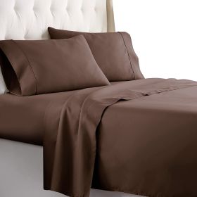 Twin Size Sheets Set - Bedding Sheets & Pillowcases w/ 16 inch Deep Pockets - Fade Resistant & Machine Washable - 3 Piece 1800 Series Twin Bed Sheet S (Color: brown, Piece Type: 3 Piece 1800 Series Twin)