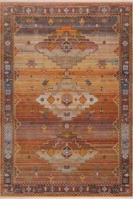 Stylish Classic Pattern Design Vintage Bohemian Southwestern Sierra Area Rug (Color: Brown & Yellow, size: 9' X 12')