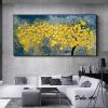 Modern Oil Painting Handmade on Canvas Golden Yellow Rich Tree Flower Plant Canvas Art Painting Canvas Home Living Room Bedroom Luxurious Decoration P