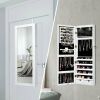 Lockable Wall Mount Mirrored Jewelry Cabinet with LED Lights