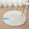 1pc Fluffy Imitation Wool Round Area Rug, Suede Fleece Bottom Long Imitation Wool Rug, Acrylic 80% Polyester 20%, 2.36inch Long Wool, Living Room Bedr