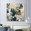 Handmade Oil Painting Gold Foil Oil Painting on Canvas Large Abstract Original Gold Leaf Green Plant Acrylic Oil Painting Modern Luxury Living Room Wa