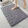 1pc Non-Slip Memory Foam Bath Rug with Cobblestone Embossment - Rapid Water Absorbent and Washable - Soft and Comfortable Carpet for Shower Room and B