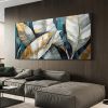 Hand Painted Oil Painting Gold Leaves Oil Painting on Canvas Original Modern Art Decor Abstract Green Plants Painting Bedroom Wall Decor Large Texture