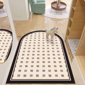 Simple Geometric Home Entrance Floor Mat Crystal Velvet Absorbent Non-slip Arched Rectangle Carpet Home Decoration Foot Mat Semi-circle Door Mat (Main Color: 07 Arched, size: 120*180cm)